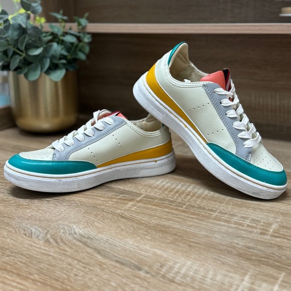 Vegan Basket Lux Low Trainers Superdry Multicolor Sneakers Size 7 - Picture 1 of 10